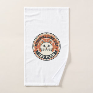 Minimal Line Art Cat Cat Lover Gift - Minimal Line Hand Towel