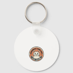 Minimal Line Art Cat Cat Lover Gift - Minimal Line Key Ring