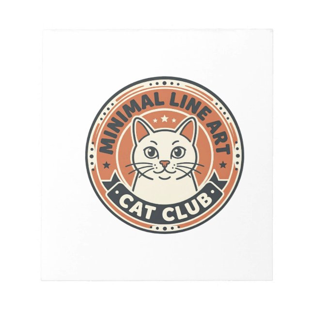 Minimal Line Art Cat Cat Lover Gift - Minimal Line Notepad (Front)