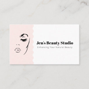 Minimal Line Art Face Feminine Beauty Aesthetic Business Card