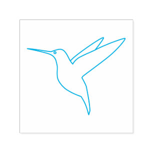 Minimal Line Art Hummingbird Self-inking Stamp