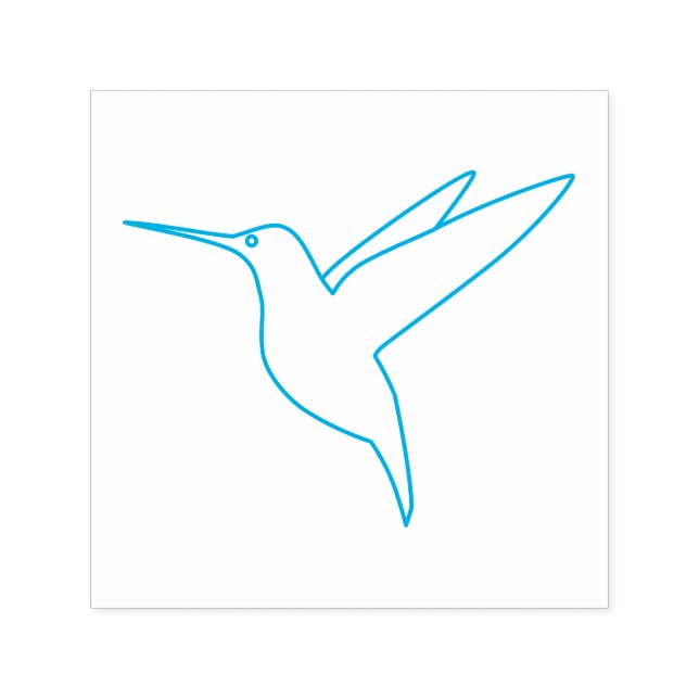 Minimal Line Art Hummingbird Self-inking Stamp (Design)