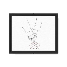 Minimal Line Art Love Hands – Romantic Couple Wall
