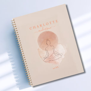 Minimal Line Art Meditating Woman Planner