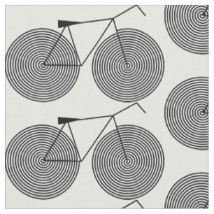 minimal line art optical illusion bike fabric