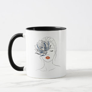 Minimal Line Art Woman Mug