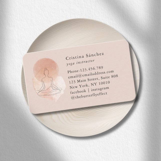 Minimal Line Art Woman Yoga Meditation  Business Card (Minimal Line Art Woman Yoga Meditation Business Card)