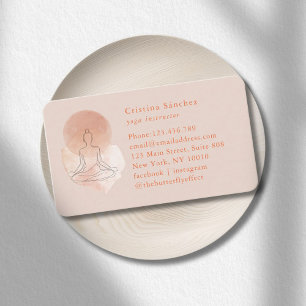 Minimal Line Art Woman Yoga Meditation  Business Card
