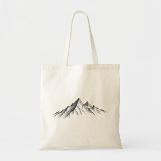 Minimal Line Mountain Tote Bag