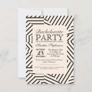 Minimal Linear Geometric Stripes Pattern Invitation