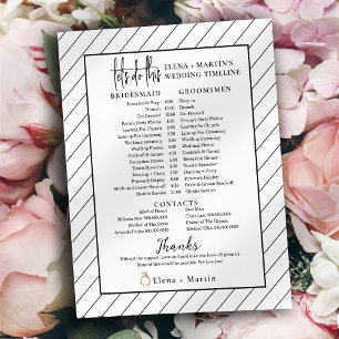 Minimal lined Script Text Wedding Day Timeline