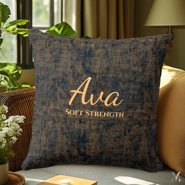 Minimal Linen Texture Design in Warm Brown Tones Cushion (Creator Uploaded)