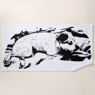 Minimal Lines, Snowbird Napper Beach Towel
