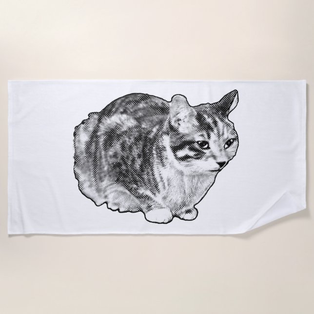 Minimal Lines with Snow Speckle Beach Towel (Front)