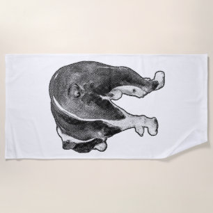 Minimal Lines with Snow-Speckle Touch Beach Towel