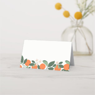 Minimal Little Cutie Orange Citrus Place Card