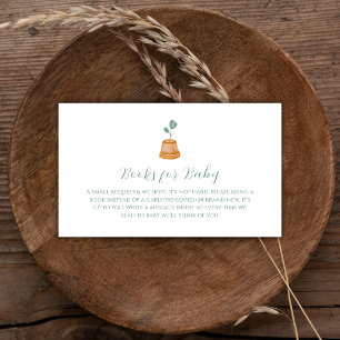 Minimal Little Sprout Garden Books For Baby Shower Enclosure Card