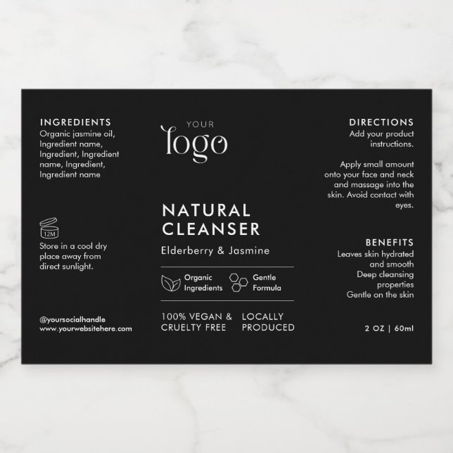 Minimal Logo 2OZ Dropper Bottle Waterproof Label (Single Label)
