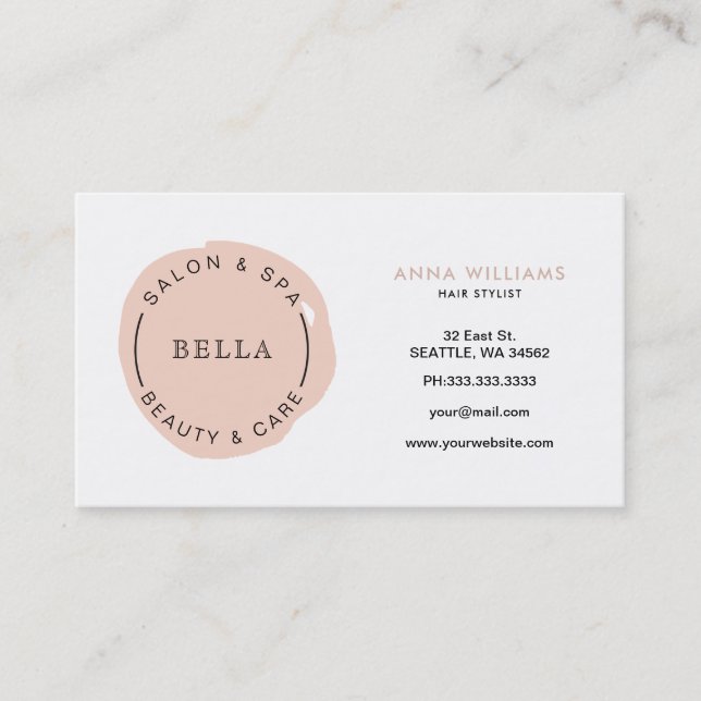 Minimal Logo Blush Salon and Spa appointment card (Front)