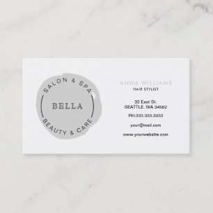 Minimal Logo Grey Salon and Spa appointment card