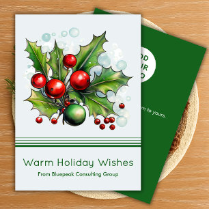 Minimal Logo Holiday Card with Message