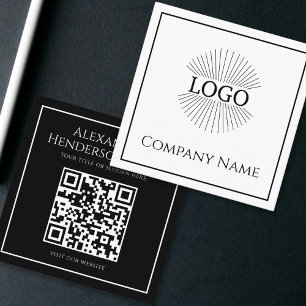 Minimal Logo QR code Business Card