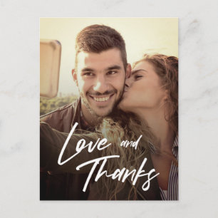 Minimal Love and Thanks Own Photo Replace Postcard