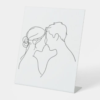 Minimal Love Illustration Pedestal Sign