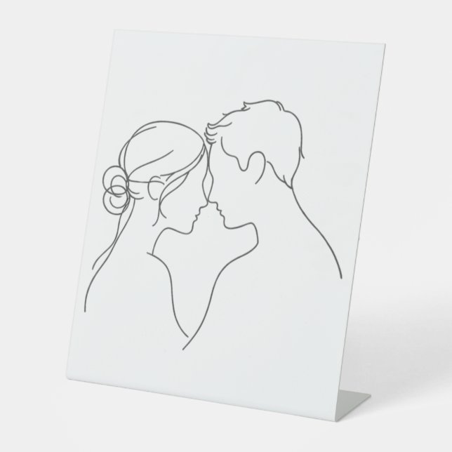 Minimal Love Illustration Pedestal Sign (Front)