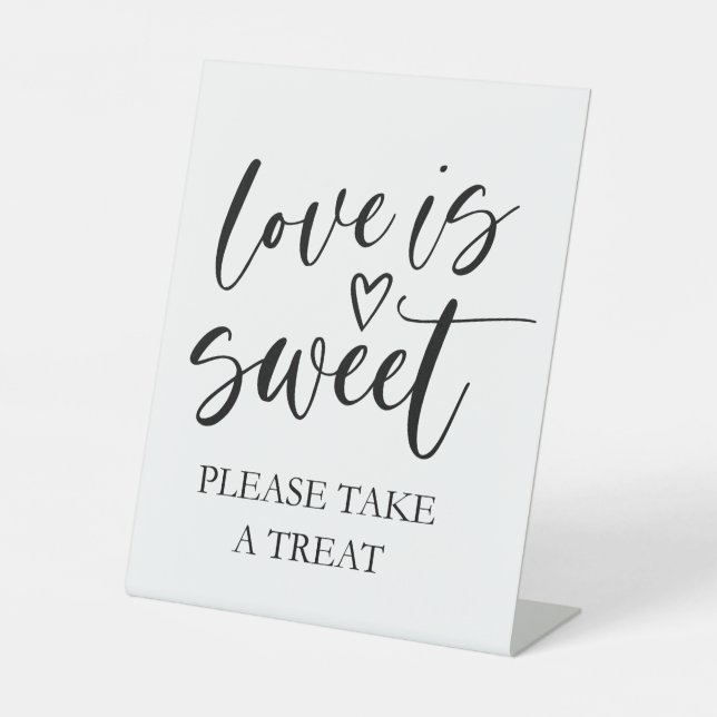 Minimal Love is Sweet Treat Favor Sign – Elegant  (Front)