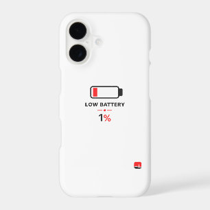 Minimal Low Battery 1% Phone Case   Gen Z Tech