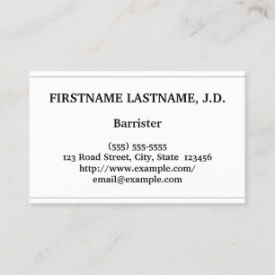Minimal & Low-Key Barrister Business Card