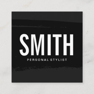 Minimal Lux Executive Black Brushed Square Business Card