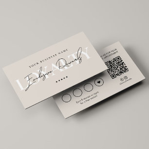 Minimal Luxury Beauty Rewards Neutral Aesthetic Loyalty Card