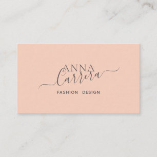 Minimal Luxury Boutique Coral Modern Calligraphy Business Card