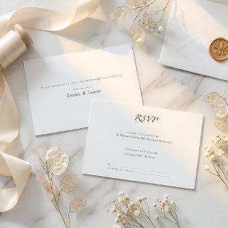 Minimal Luxury | Elegant Modern Black & White RSVP Card