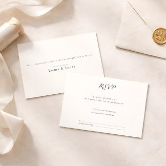 Minimal Luxury | Elegant Modern Black & White RSVP Card