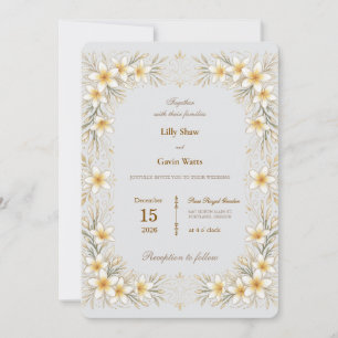 Minimal Luxury Floral Wedding Invitation