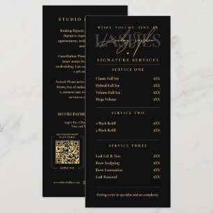 Minimal Luxury Lash Artist Studio Price List Menu