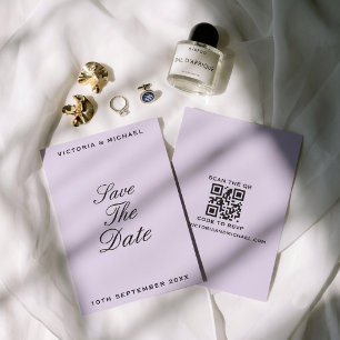 Minimal Luxury Old Money Lilac Editorial Wedding Save The Date