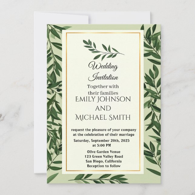 Minimal Luxury Wedding Invitation  (Front)