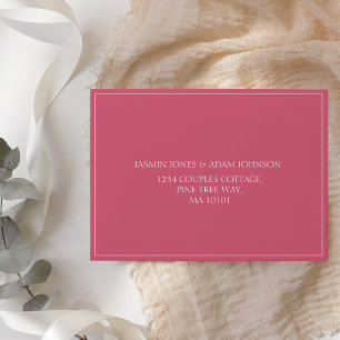 Minimal Magenta Pink Script Wedding Envelope