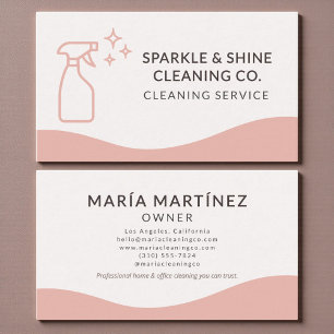 Minimal Maid & House Cleaning Service Business Card