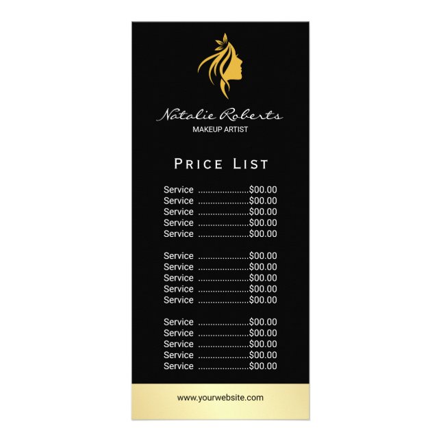 Minimal Makeup Artist Rack Card  (Front)