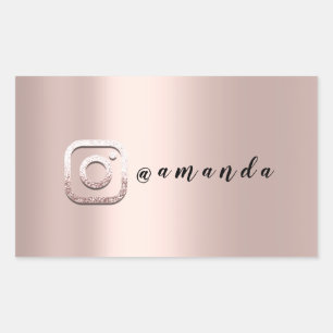 Minimal Makeup Rose Event Instagra Logo Social Rectangular Sticker