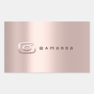 Minimal Makeup Rose Event Instagra Logo Social Rectangular Sticker