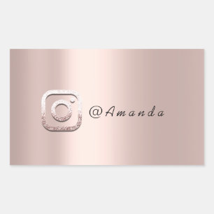 Minimal Makeup Rose Event Instagra Logo Social Rectangular Sticker