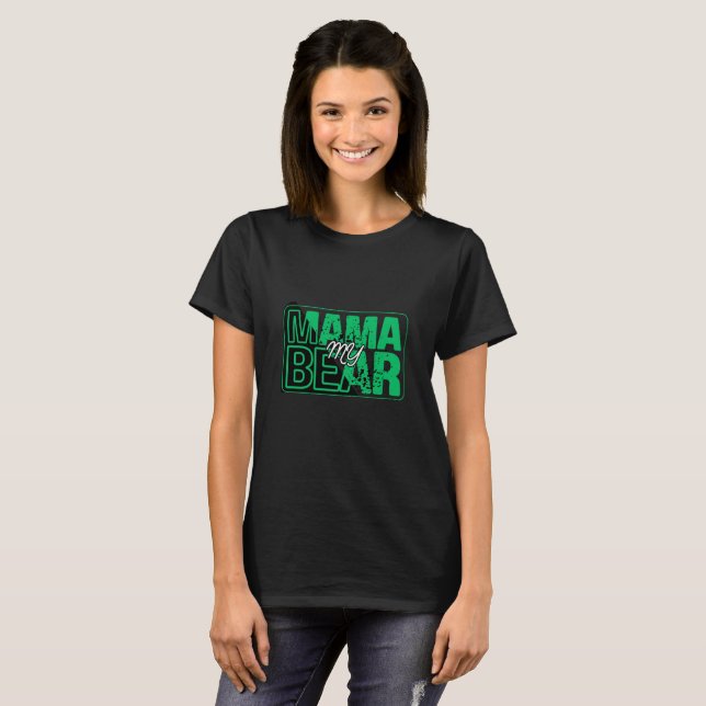Minimal Mama Bear-mom Typography Art T-Shirt (Front Full)