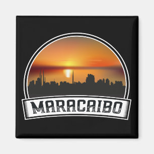 Minimal Maracaibo Venezuela Skyline Vintage Travel Magnet