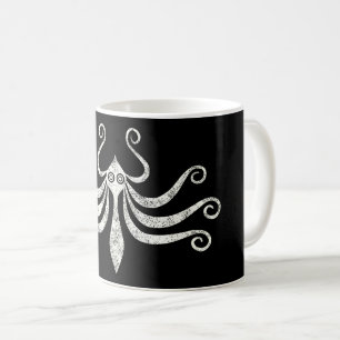 Minimal Marine Style Minoan Octopus (distressed) Coffee Mug